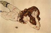 Egon Schiele Female Nude Lying on  Her Stomach china oil painting artist